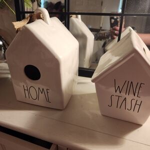 Rae dunn birdhouse and wine stash bundle